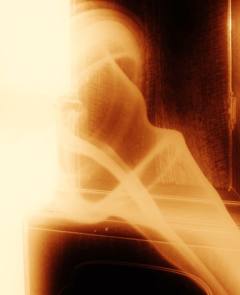 Fleeting, smoke against antique clock